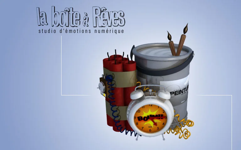 La Boîte à Rêves : crayons, pinceaux et pots de peinture en 3D.