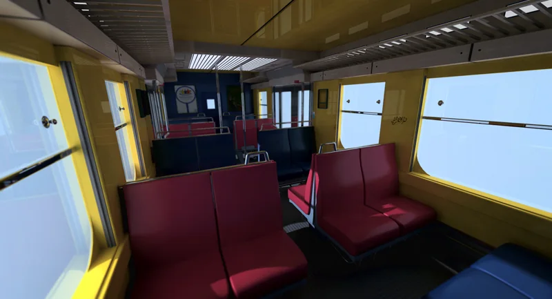 Intérieur d’un wagon de RER.