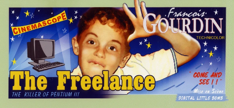 The Freelance, un montage graphique avec une photographie de moi enfant.